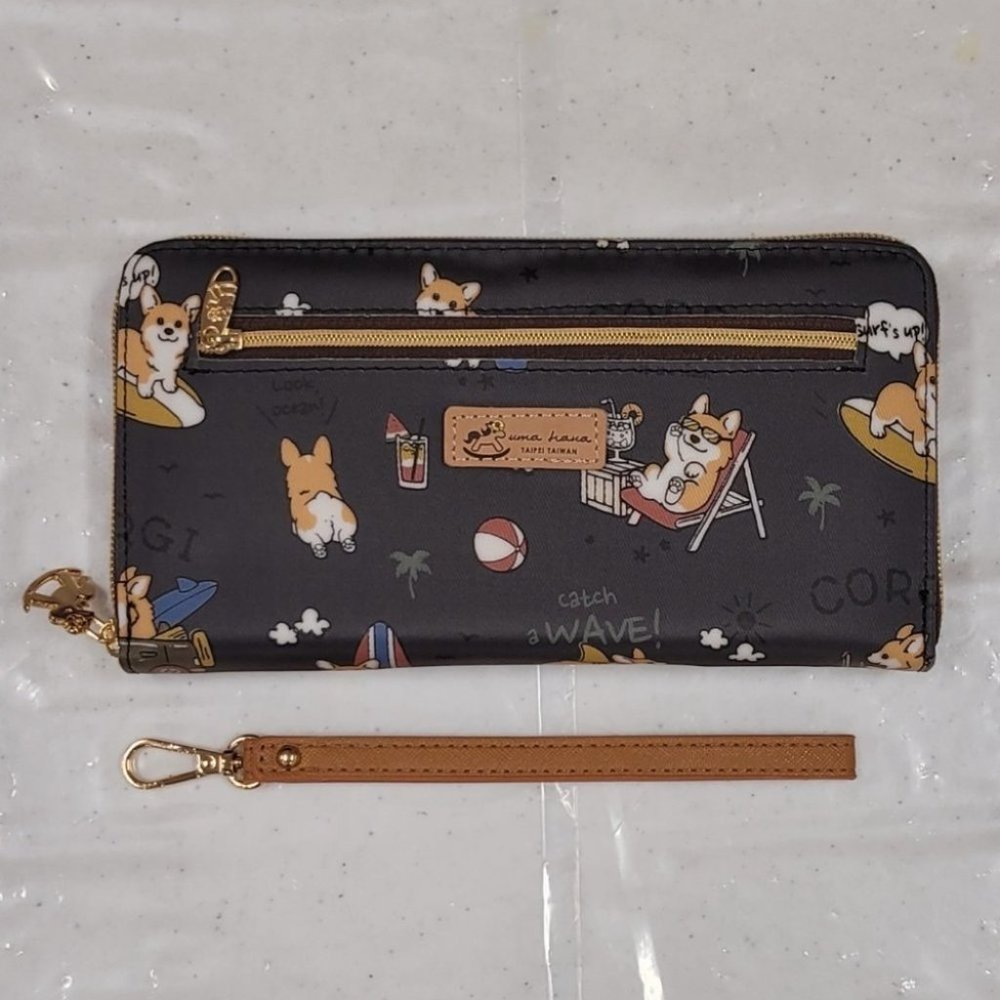 Waterproof Corgi Zipper Wristlet Long Wallet - Picture 5 of 11